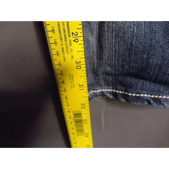 Supplies Brand Thick Stitch Bootcut Jeans Dark Wash Stretch Womens 6 Distressed - Picture 6 of 7